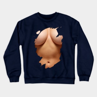 Big Boobs Sexy Stomach Six Pack Abs Bikini Model Crewneck Sweatshirt